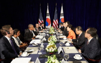 한미일 정상, 북러 군사협력 규탄 공동성명 채택 및 협력 강화 합의