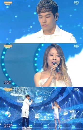'인기가요' 나윤권·양파, 환상 하모니 '통일 기원'