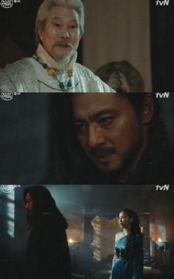 ‘아스달연대기’ 장동건, 아사론 저주 음모에 위기 맞아 “고개 숙였다”