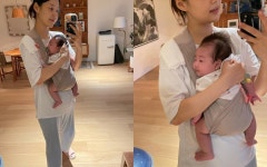 한지혜, 애지중지 품은 딸…육아 피로에 쌍꺼풀까지 생겼네 [리포트:컷]