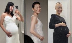 출산 앞둔 예비 엄마들의 '만삭 美'…아름다운 'D라인' 공개한 유명 들 [종합]