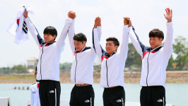 [AG] 아시안게임 남자 카약 4인승 500m에서 은메달 