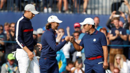 라이더컵 첫날 포볼 밀린 유럽, 포섬 싹쓸이로 5-3 우세