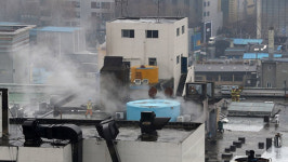 경찰, 대보 사우나 화재 원인 합동 감식