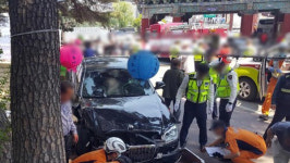 통도사에서 승용차가 보행자 덮쳐 13명 사상