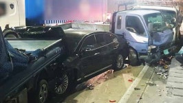 남해고속도로 창원2터널 7중 추돌…4명 경상