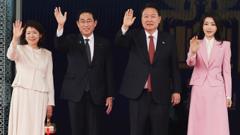 일본 기시다 총리, 대통령실 도착‥윤 대통령 부부가 환영