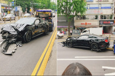 수원역 근처 버스정류장 앞에서 졸음 운전 사고‥인명피해 없어