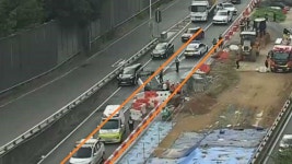 서울 서부간선도로서 음주운전 차량 전복‥교통 정체