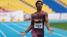 나마디 조엘진, 전국체전 100m 이어 200m도 우승