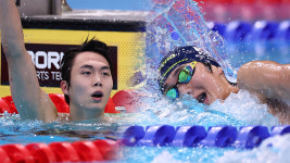[아시안게임] 수영 김준우, 남자 자유형 800ｍ 공동 은메달