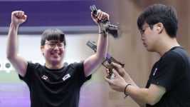 [아시안게임] 이건혁, 속사권총 개인전 금메달‥단체전까지 사격 첫 2관왕