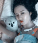 박기량 고소, 반려견과 훈훈 침대 셀카...눈부신 미모