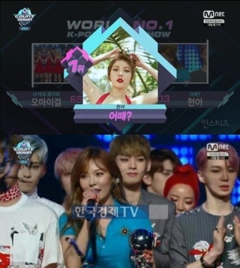 현아, 신곡 '어때?'로 솔로활동 첫 엠카 1위 등극…