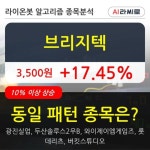 브리지텍, 전일대비 17.45% 상승... 최근 주가 상승흐름 유지
