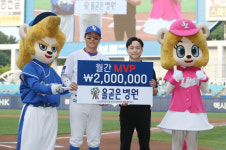 4월 OPS 0.949 강민호, 올곧은병원 월간 MVP 선정
