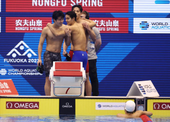 한국 남자 수영, 세계선수권 계영 800ｍ 6위로 메달 놓쳐···또 한국신기록 작성