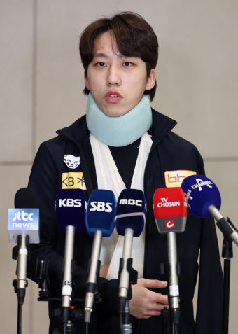 [IS 인천] ‘황대헌과 연속 충돌’ 박지원 “속 울렁이는 현상 반복, 근육도 많이 올라와”