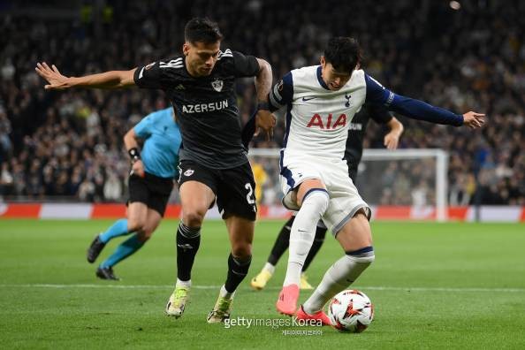 토트넘, UEL 16강 1차전서 AZ 알크마르에 0-1 패배…손흥민 최저 평점 기록