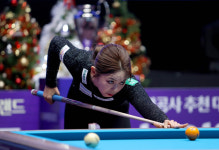 ‘김가영 또 해냈다’ 프로당구 역사상 최초 ‘5회 연속 우승’ 대업…김보미에 4-2 승리