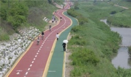 불광천 보행도로와 자전거 도로 분리