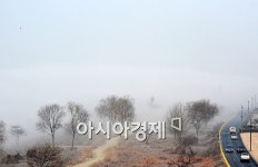 [포토] 안개 자욱한 강변도로