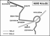 서울시 시흥동 ↔ 당산동(5620번) 버스 노선 변경