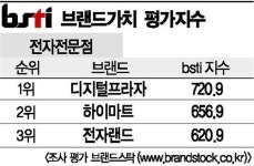 [그래픽뉴스]디지털프라자, 전자전문점 브랜드 1위
