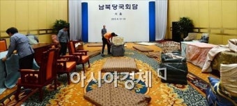 [포토]정리가 한창인 남북당국회담장