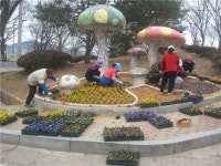 화순읍 성안마을, 손님맞이 봄꽃 새단장