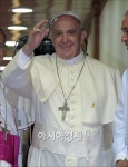 [포토]마지막 인사하는 프란치스코 교황