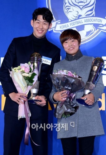 손흥민·지소연, 2년 연속 대한축구협회 올해의 선수 선정