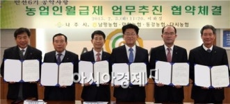 나주시-4개 농협 ‘농업인 월급제’ 업무 협약 체결