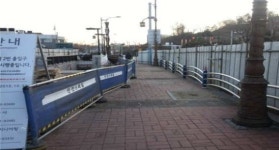 리움미술관 진입로 한강진역에 에스컬레이터 설치