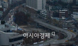 [포토]텅빈 고가 도로와 꽉 막힌 만리재로