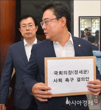 [포토]국회의장 사퇴촉구 결의안 제출
