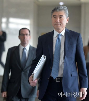 [포토]외교부 도착한 성 김 미 국무부 대북정책 특별대표