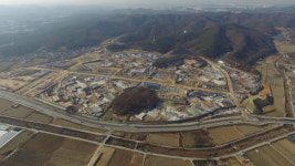 e편한세상 용인 한숲시티 공사 현장 모습