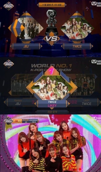 ‘엠카’ 트와이스 ‘LIKEY’ 1위…“모모 생일 축하해”