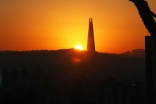 [포토]성동구 응봉산서 본 첫 일출 장관