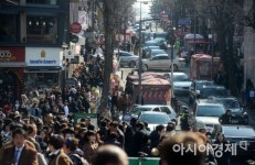 [포토]학위수여식, 이화여대 앞 교통마비