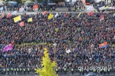 [포토]운전대 놓고 광장으로 집결한 택시기사들