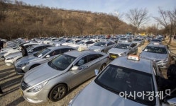 [포토]주차장 가득 메운 택시