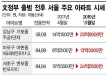 [文정부 반환점]강남아파트, 3.3㎡ 1억시대…2년 반 15억 뛴 곳도