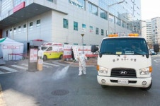 [포토] 양천구 보건소 직원들 서남병원 주변 방역