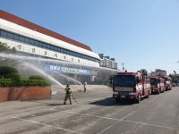 영암소방서, 코로나19 예방접종센터 화재진압훈련