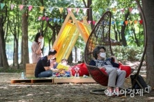 [포토]양재천근린공원에서 피하는 폭염