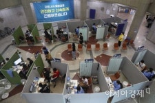 [포토]은평문화예술회관서 백신 맞는 시민들