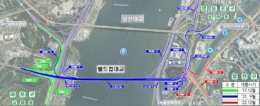 양천구 ‘월드컵대교 남단연결로’ 추가 설치..홍제천 25m 인공폭포 빙벽 변신