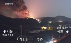 산불로 번진 전남 영광군 돼지 축사 화제 ... 잔불 진화 중